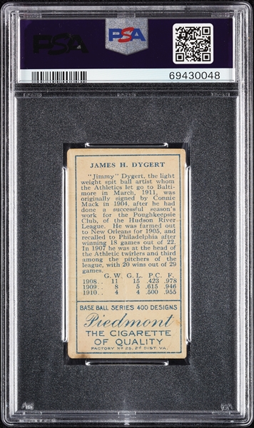 1911 T205 Gold Border Jimmy Dygert PSA 1