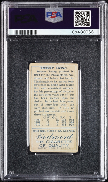 1911 T205 Gold Border Robert Ewing PSA 1