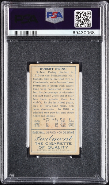 1911 T205 Gold Border Robert Ewing PSA 4