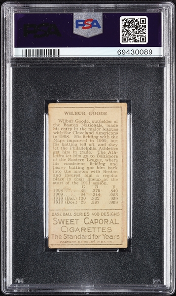 1911 T205 Gold Border Wilbur Goode PSA 2