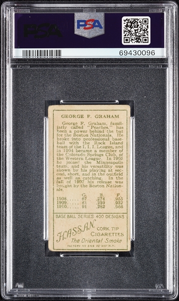 1911 T205 Gold Border George F. Graham Cubs PSA 1