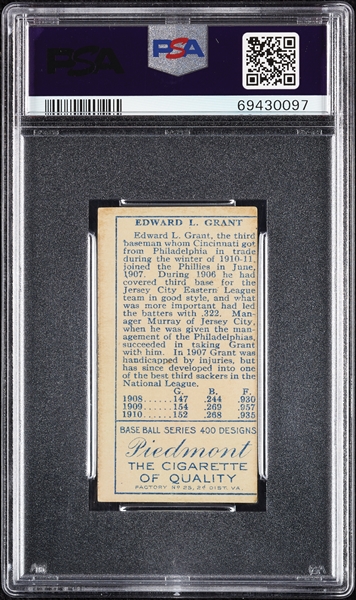 1911 T205 Gold Border Edward L. Grant PSA 4 (MC)