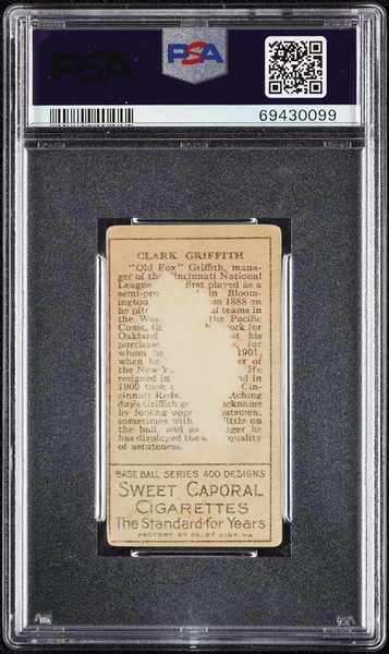 1911 T205 Gold Border Clark Griffith PSA Authentic