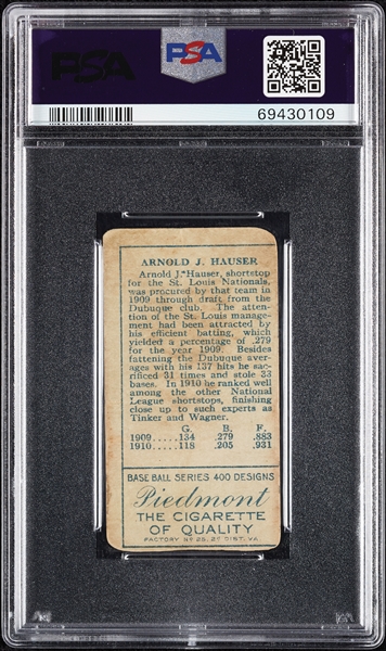 1911 T205 Gold Border Arnold J. Hauser PSA 1 (MC)