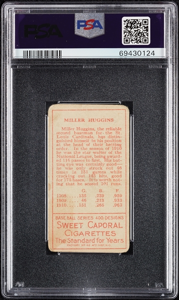 1911 T205 Gold Border Miller J. Huggins PSA 1.5