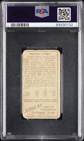 1911 T205 Gold Border Tom Jones PSA 1