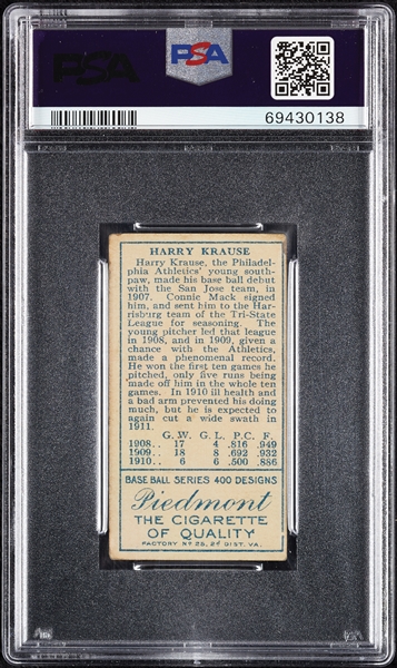 1911 T205 Gold Border Harry Krause PSA Authentic