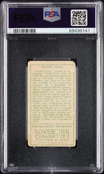 1911 T205 Gold Border Frank Lang (Lange) PSA 1.5