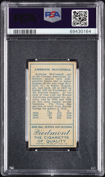 1911 T205 Gold Border Amby McConnell PSA 3