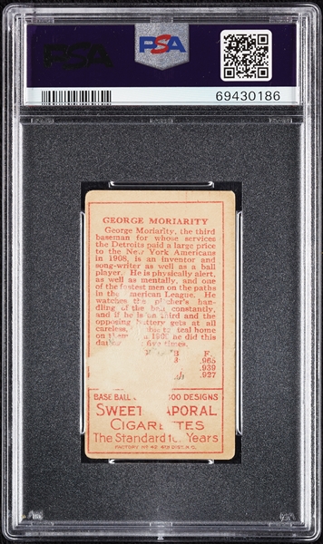 1911 T205 Gold Border George Moriarity PSA 1