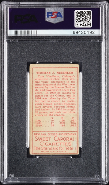 1911 T205 Gold Border Thomas J. Needham PSA 2