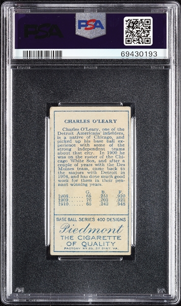 1911 T205 Gold Border Charley O'Leary PSA 2