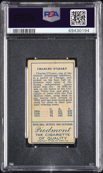 1911 T205 Gold Border Charley O'Leary PSA 3