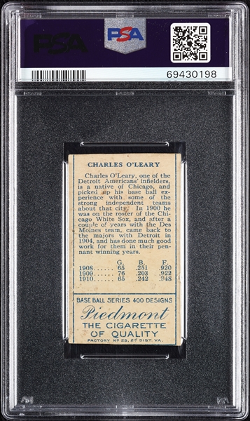 1911 T205 Gold Border Charley O'Leary PSA Authentic