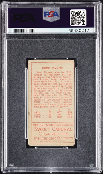 1911 T205 Gold Border Fred Payne PSA 1.5