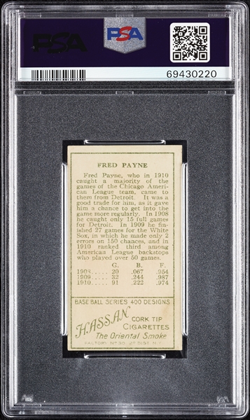 1911 T205 Gold Border Fred Payne PSA 4