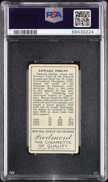 1911 T205 Gold Border E.J. Phelps PSA 2