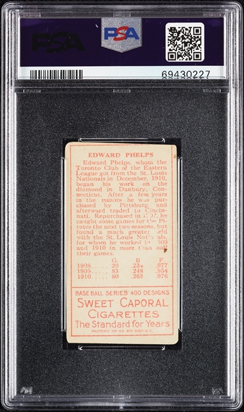 1911 T205 Gold Border E.J. Phelps PSA Authentic