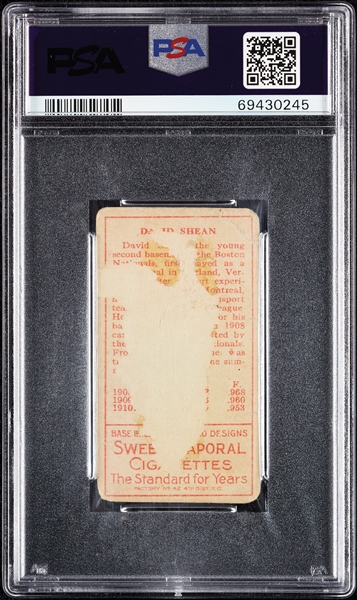 1911 T205 Gold Border David Shean Rustlers PSA Authentic