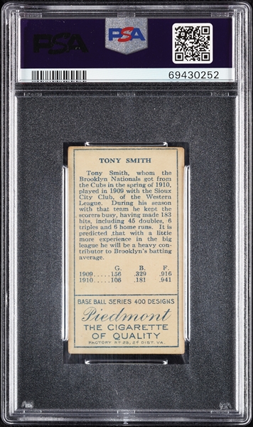 1911 T205 Gold Border Tony Smith PSA 2.5
