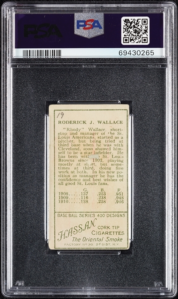 1911 T205 Gold Border Bobby Wallace (With Cap) PSA 1 (MK)