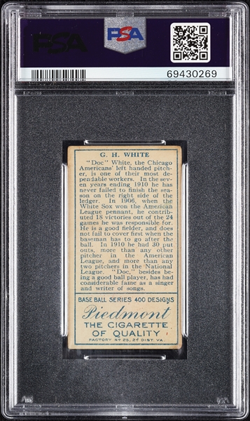 1911 T205 Gold Border Doc White White Sox PSA 2.5