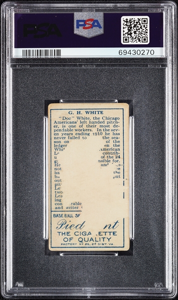 1911 T205 Gold Border Doc White White Sox PSA Authentic