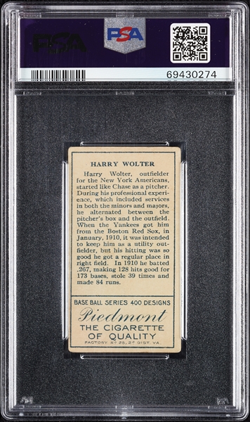 1911 T205 Gold Border Harry Wolter PSA 3