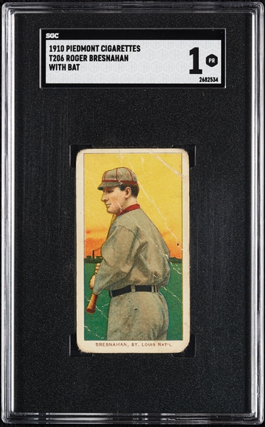 1909-11 T206 Roger Bresnahan With Bat SGC 1