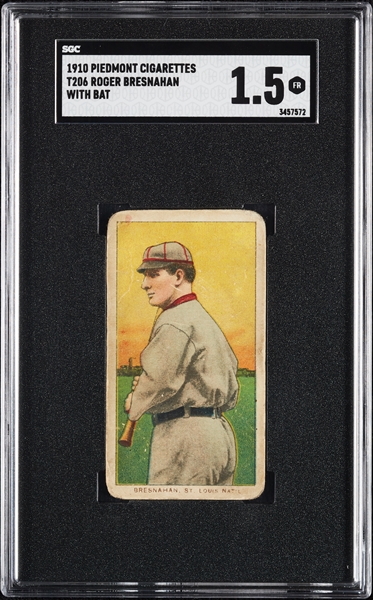 1909-11 T206 Roger Bresnahan With Bat SGC 1.5