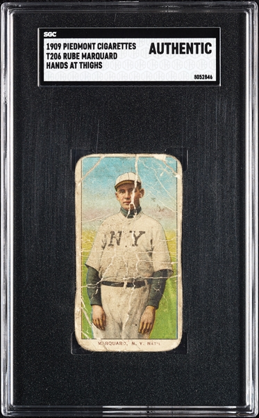 1909-11 T206 Rube Marquard Hands At Thighs SGC Authentic