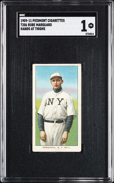 1909-11 T206 Rube Marquard Hands At Thighs SGC 1