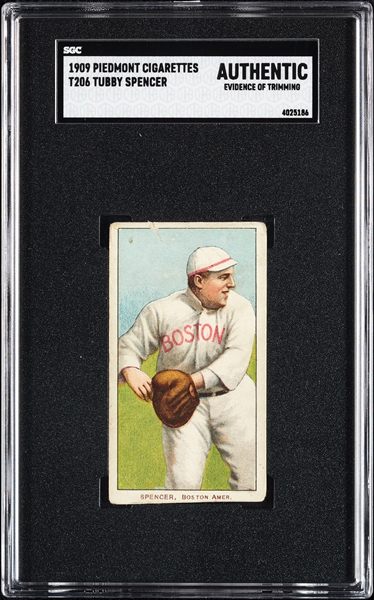 1909-11 T206 Tubby Spencer SGC Authentic