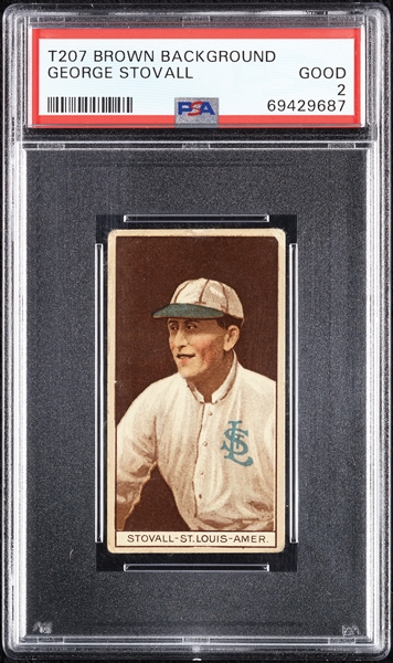 1912 T207 Brown Background George Stovall PSA 2