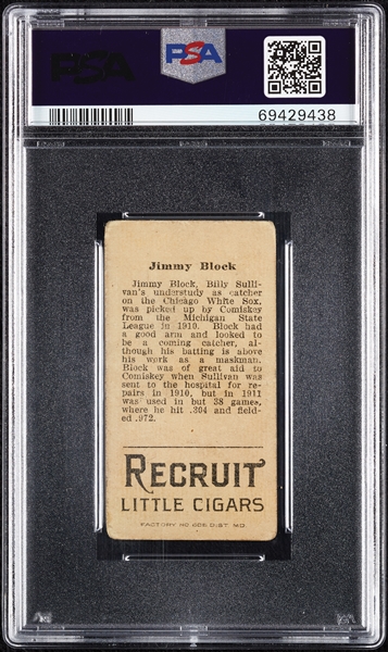 1912 T207 Brown Background Jimmy Block PSA 2