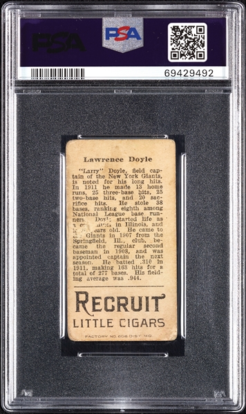 1912 T207 Brown Background Lawrence Doyle PSA 1.5