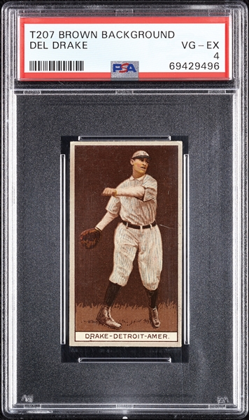 1912 T207 Brown Background Del Drake PSA 4