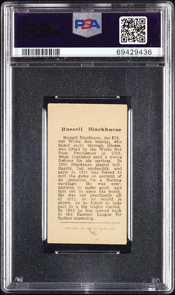 1912 T207 Brown Background Russell Blackburne PSA 3 (MC)