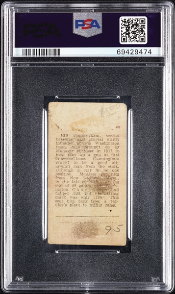1912 T207 Brown Background William Cunningham PSA 1 (MK)