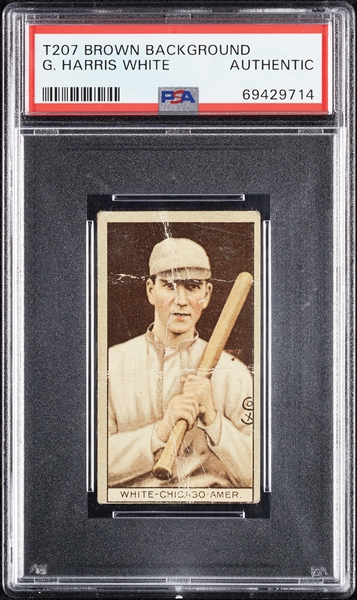 1912 T207 Brown Background G. Harris White PSA Authentic