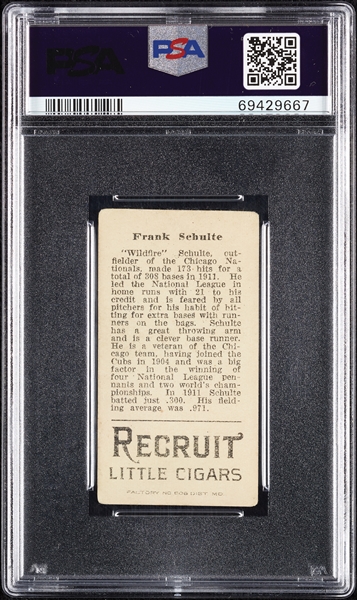 1912 T207 Brown Background Frank Schulte PSA 1.5