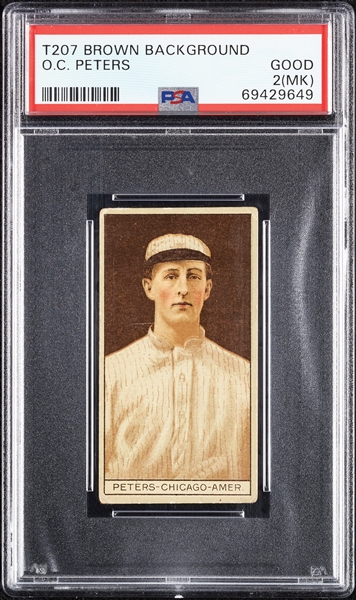 1912 T207 Brown Background O.C. Peters PSA 2 (MK)