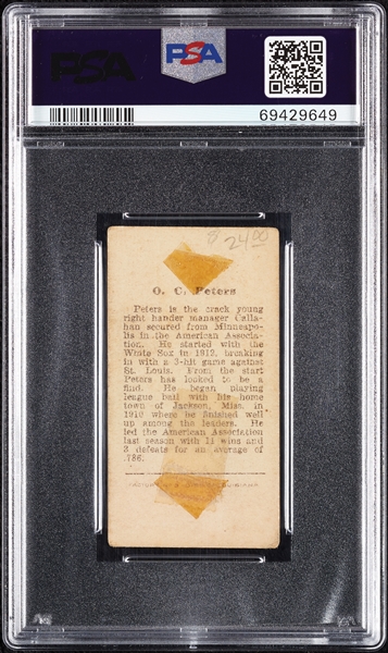 1912 T207 Brown Background O.C. Peters PSA 2 (MK)
