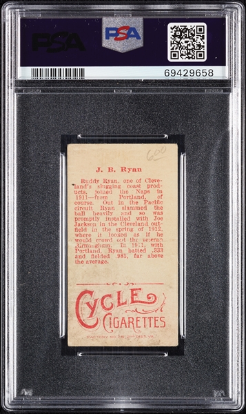 1912 T207 Brown Background J.B. Ryan PSA 1.5