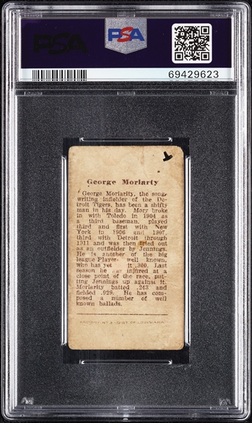 1912 T207 Brown Background George Moriarty PSA 1