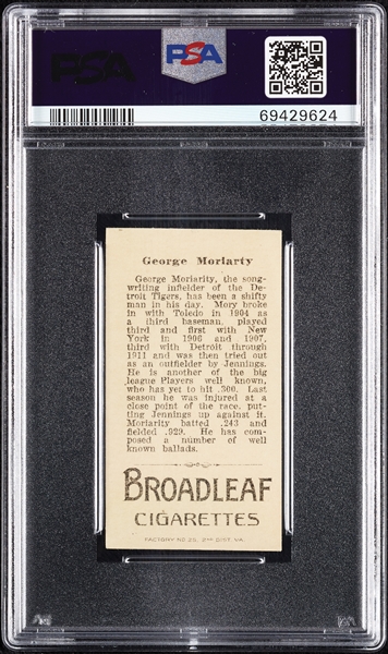 1912 T207 Brown Background George Moriarty PSA 2 (MC)