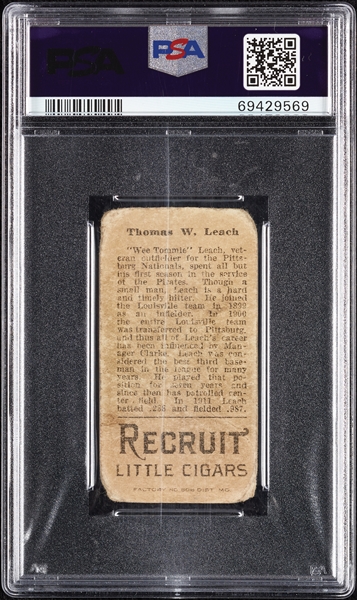 1912 T207 Brown Background Thomas W. Leach PSA 1
