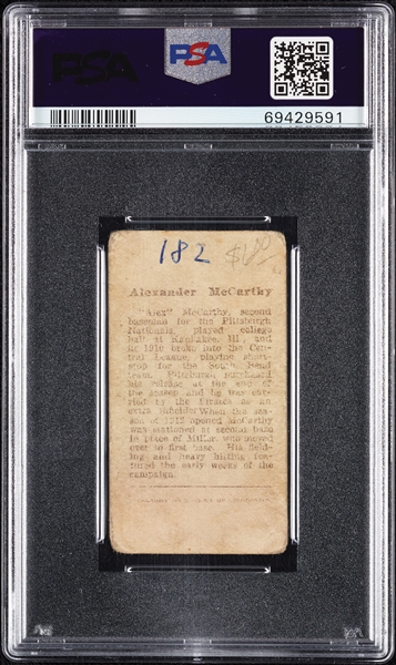 1912 T207 Brown Background Alexander McCarthy PSA 1.5 (MK)