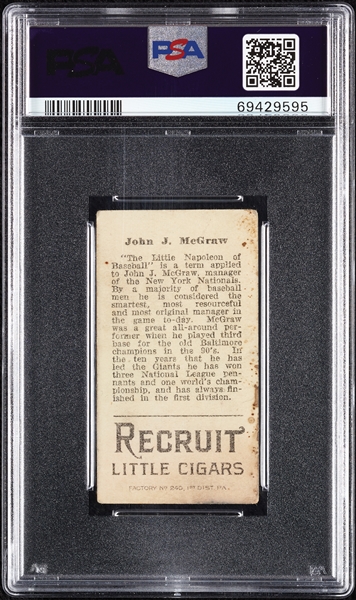 1912 T207 Brown Background John McGraw PSA 1.5
