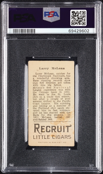 1912 T207 Brown Background Larry McLean PSA 1.5